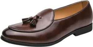 Men's Low-top Tassel Loafer Flats Classic Slip-on Formal Dress Shoes