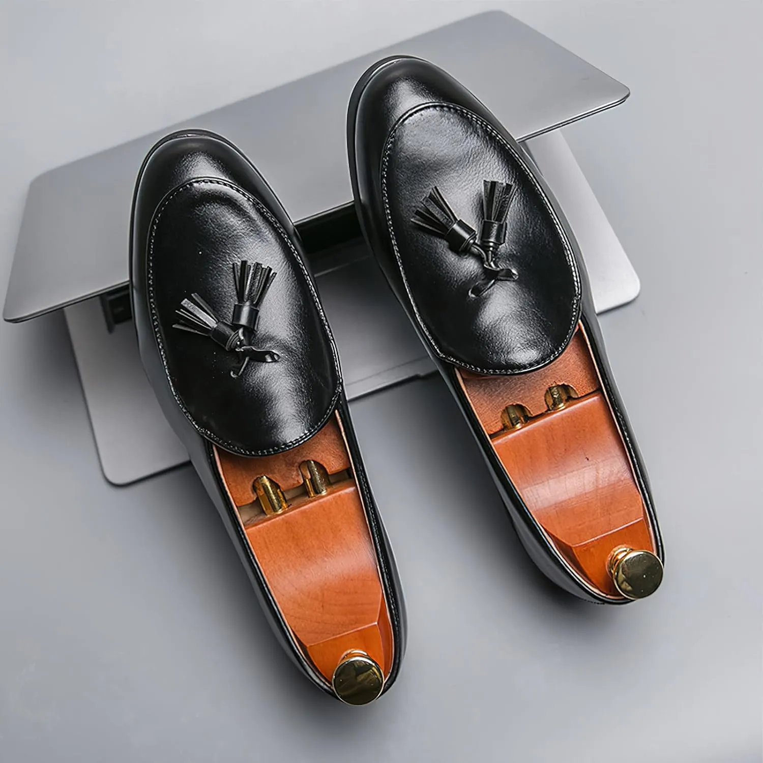 Men's Low-top Tassel Loafer Flats Classic Slip-on Formal Dress Shoes