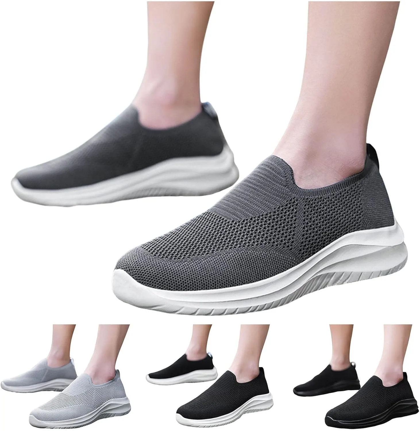 Mens Minimalist Shoes Breathable Mesh Loafers Comfortable Flat Bottomed Minimalist Shoes Slip On Sneaker