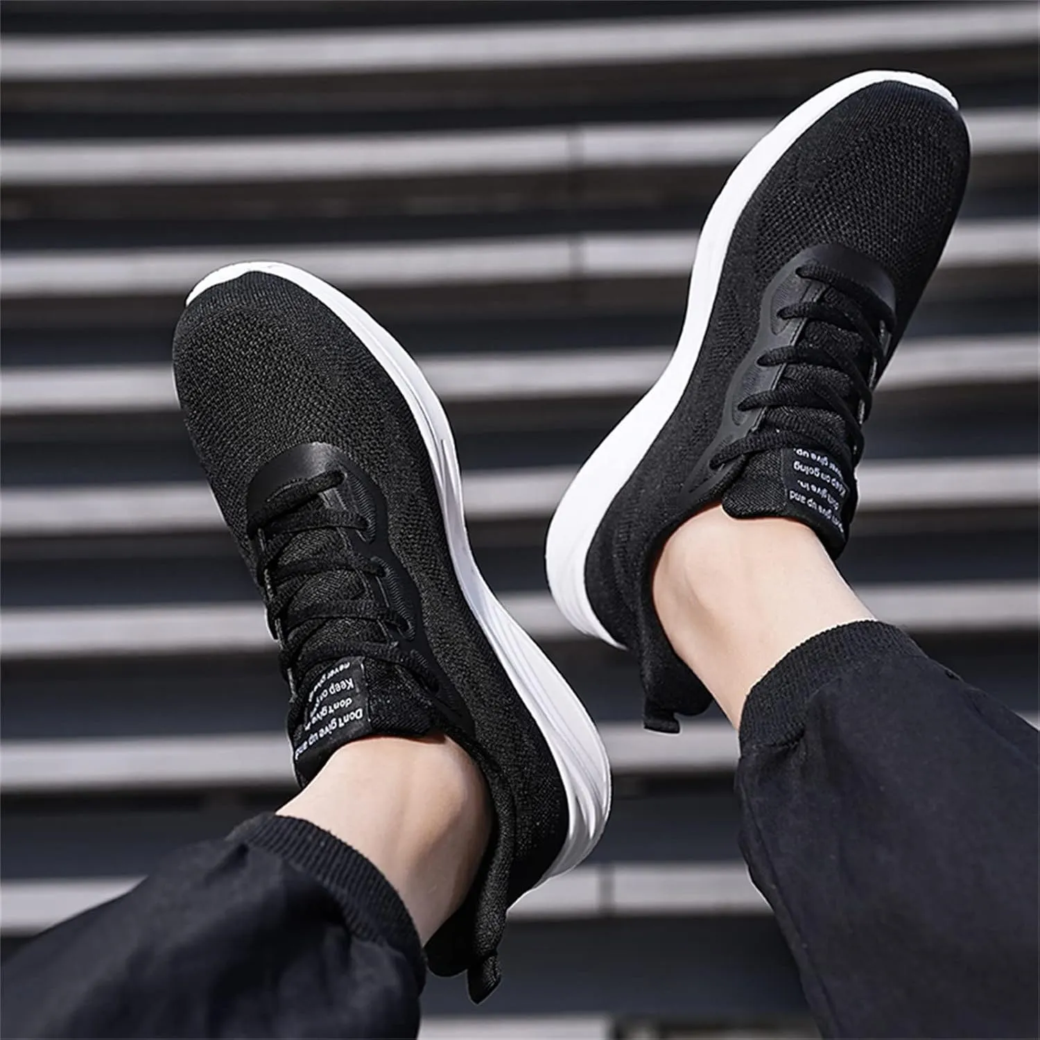 Men's Recovery Shoes Lace Up Solid Running Shoes Casual Fashion Sneakers Lightweight Air 1 Sneaker Shield for Mens