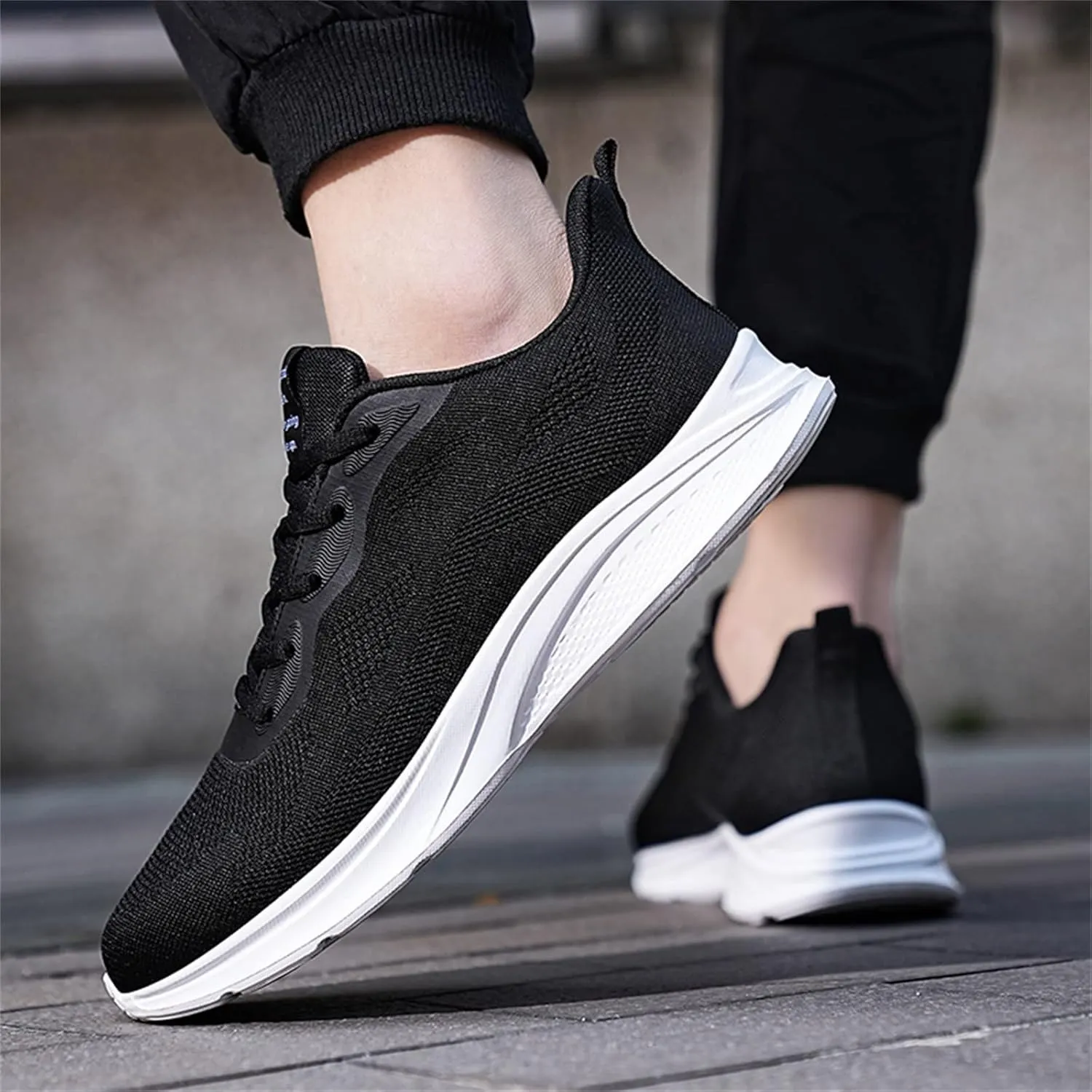 Men's Recovery Shoes Lace Up Solid Running Shoes Casual Fashion Sneakers Lightweight Air 1 Sneaker Shield for Mens
