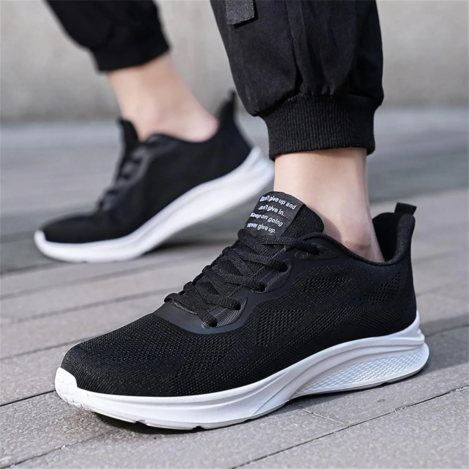 Men's Recovery Shoes Lace Up Solid Running Shoes Casual Fashion Sneakers Lightweight Air 1 Sneaker Shield for Mens