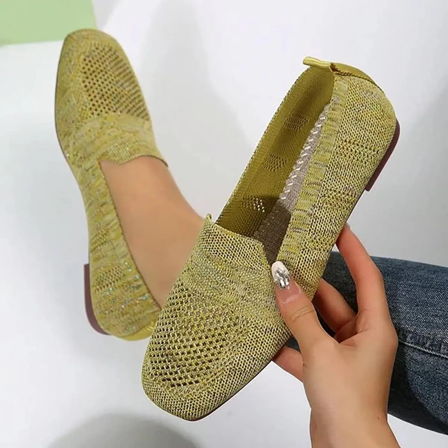 Mens Shoes Slip On Platform Sneakers for Women Women Loafers Shoes Casual Fashion Closed Head Christmas Dress Shoes for Women Slip on Non Slip Low Top Casual
