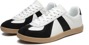 Men's Skateboarding Shoes with Flat Bottom Anti-Slip Lightweight Wear-Resistant Outdoor Leather Sneakers Fashional Retro Style Board Skate Athletic Training Sports