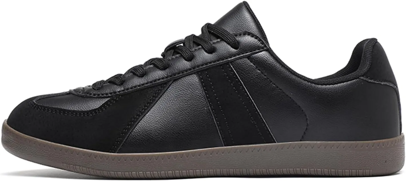 Men's Skateboarding Shoes with Flat Bottom Anti-Slip Lightweight Wear-Resistant Outdoor Leather Sneakers Fashional Retro Style Board Skate Athletic Training Sports