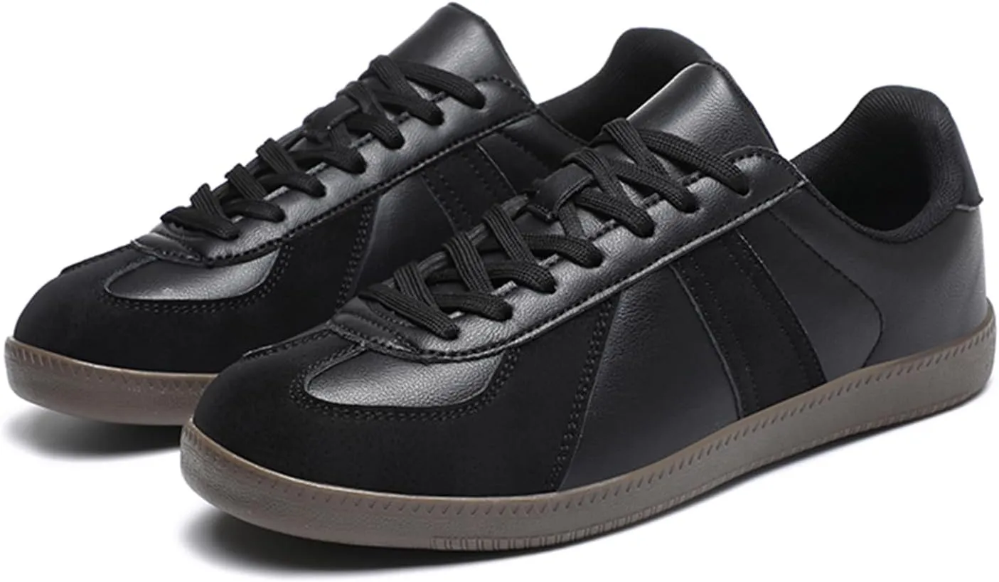 Men's Skateboarding Shoes with Flat Bottom Anti-Slip Lightweight Wear-Resistant Outdoor Leather Sneakers Fashional Retro Style Board Skate Athletic Training Sports