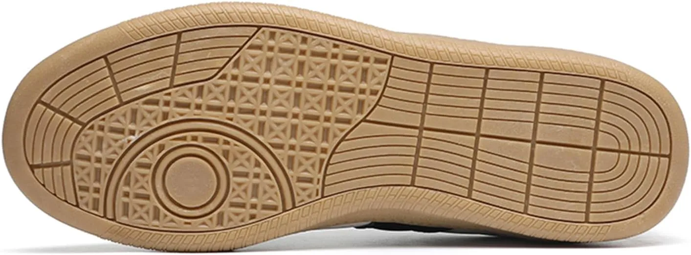 Men's Skateboarding Shoes with Flat Bottom Anti-Slip Lightweight Wear-Resistant Outdoor Leather Sneakers Fashional Retro Style Board Skate Athletic Training Sports
