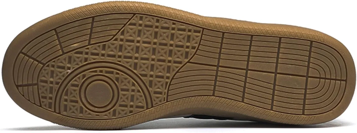 Men's Skateboarding Shoes with Flat Bottom Anti-Slip Lightweight Wear-Resistant Outdoor Leather Sneakers Fashional Retro Style Board Skate Athletic Training Sports
