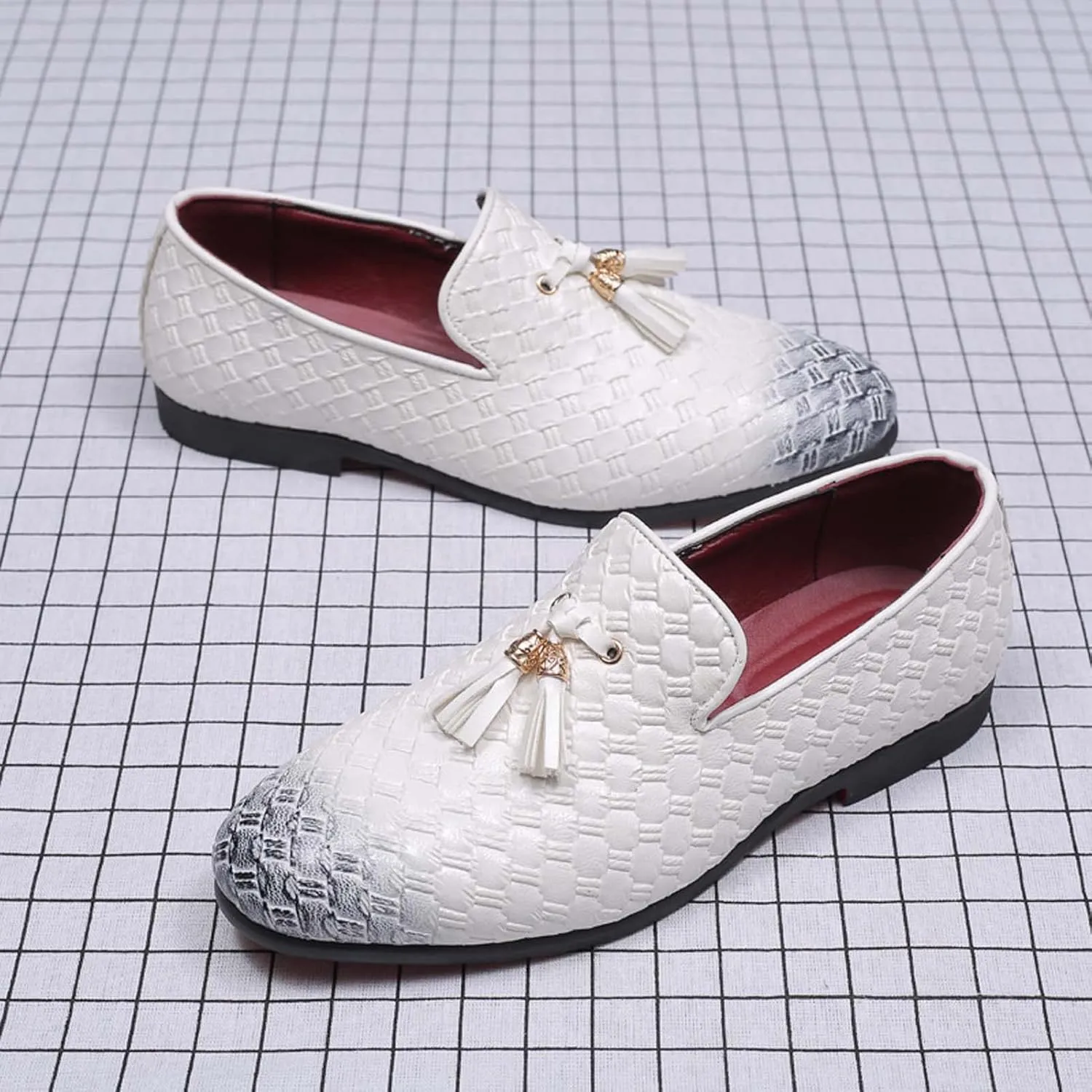 Mens Slip On Dress Shoes Leather Tassel Loafers