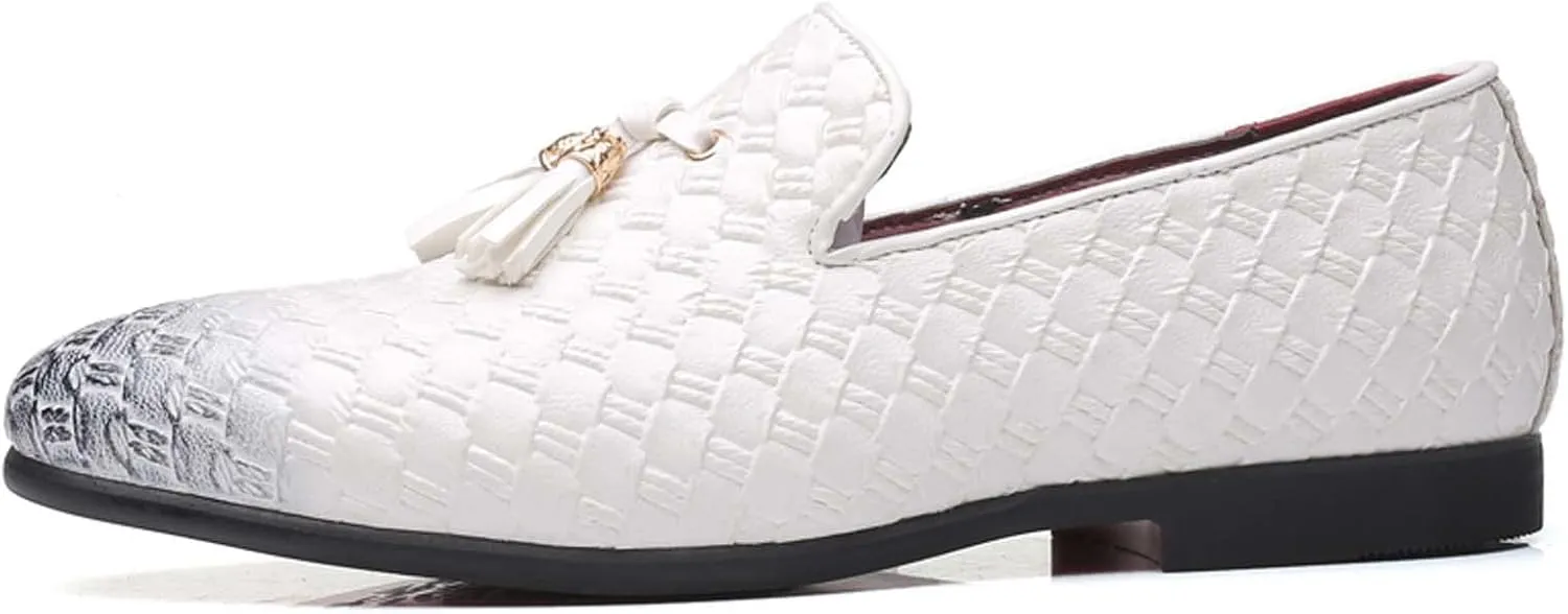 Mens Slip On Dress Shoes Leather Tassel Loafers