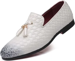 Mens Slip On Dress Shoes Leather Tassel Loafers