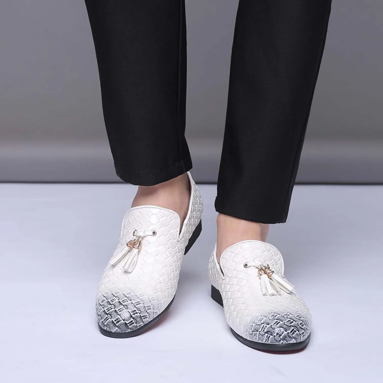 Mens Slip On Dress Shoes Leather Tassel Loafers