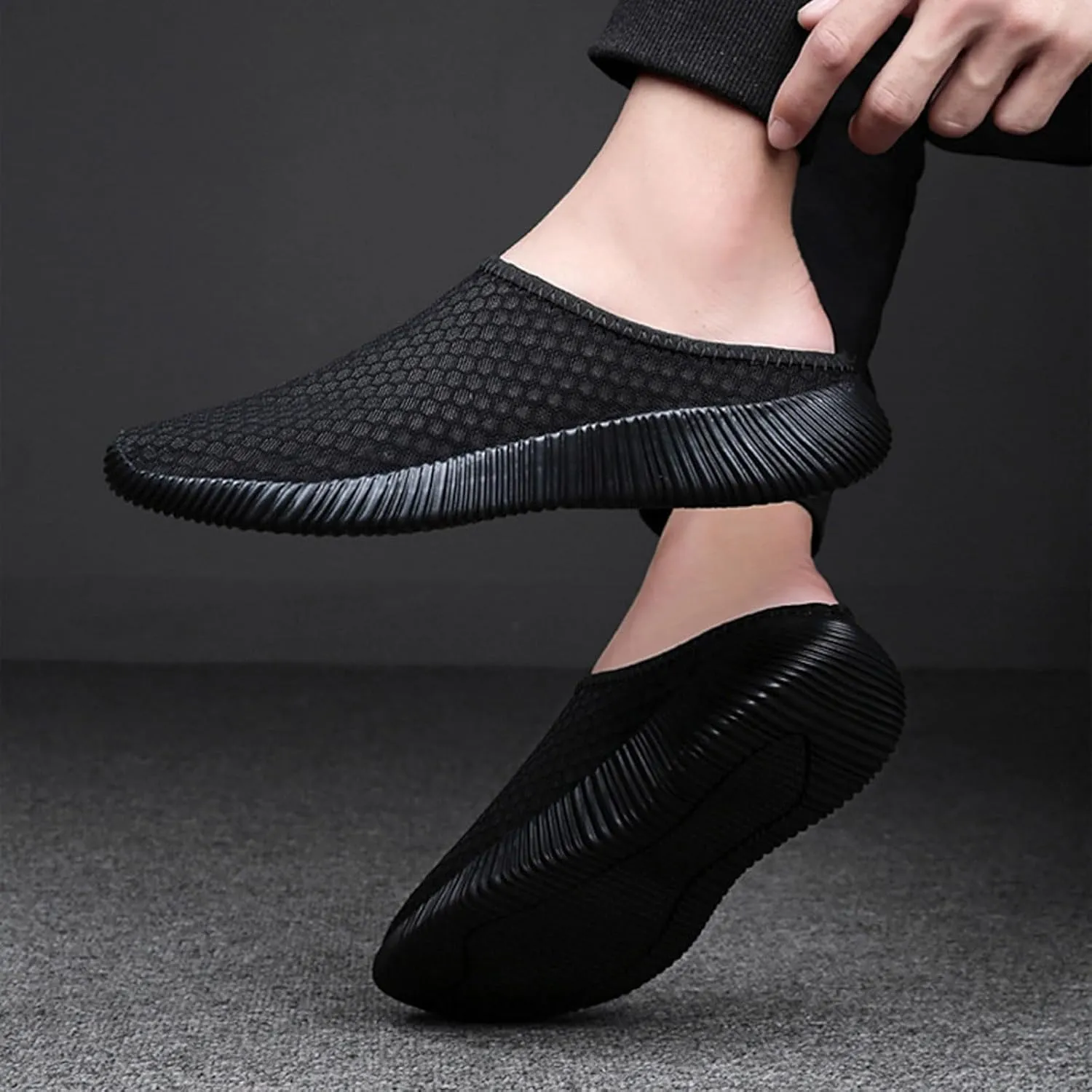 Mens Slip On Men's and Women's Same Mesh Breathable Lightweight Slingback Toe Toe Beach Sports and Casual Shoes