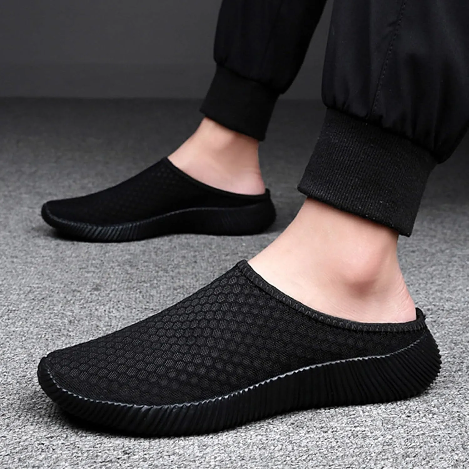 Mens Slip On Men's and Women's Same Mesh Breathable Lightweight Slingback Toe Toe Beach Sports and Casual Shoes