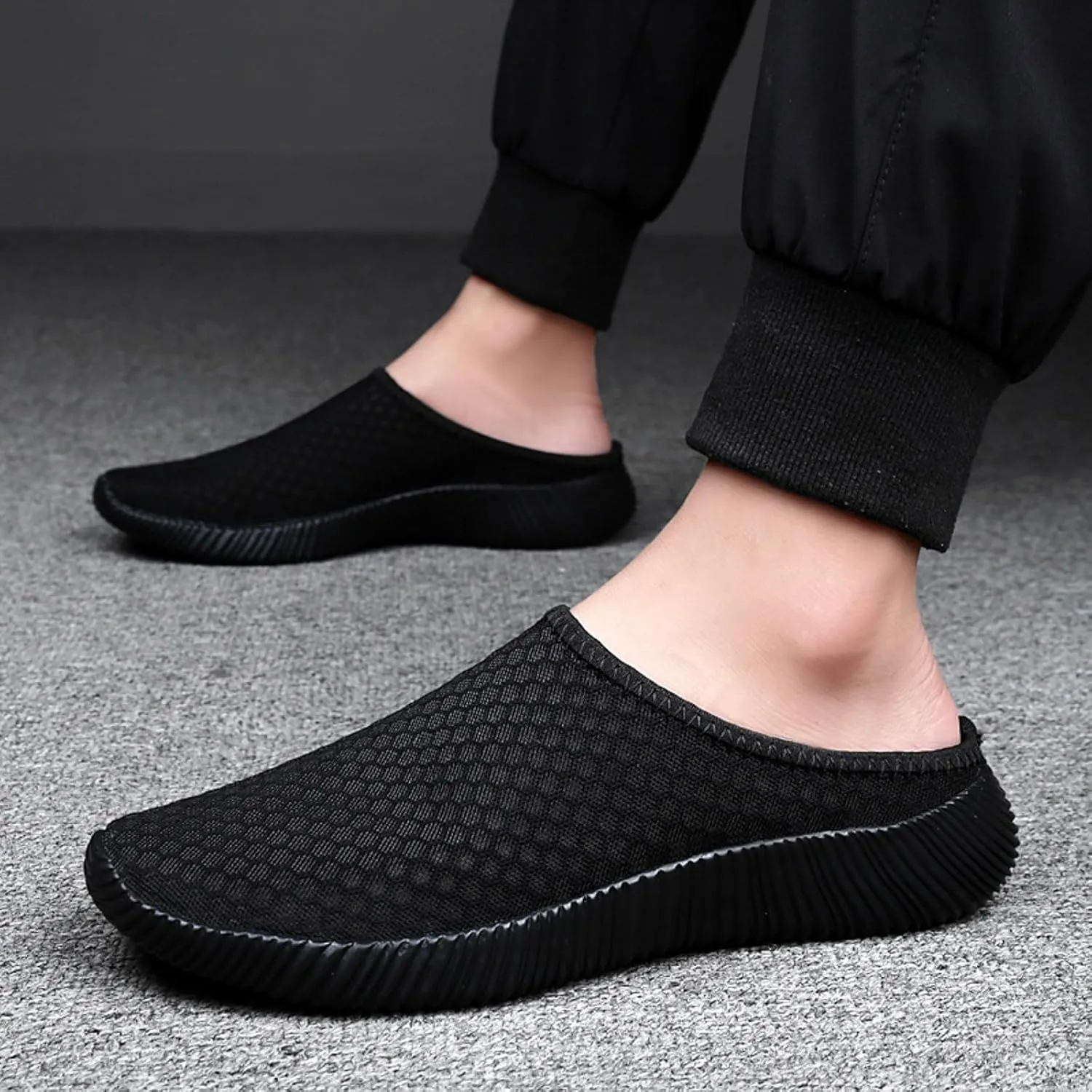 Mens Slip On Men's and Women's Same Mesh Breathable Lightweight Slingback Toe Toe Beach Sports and Casual Shoes