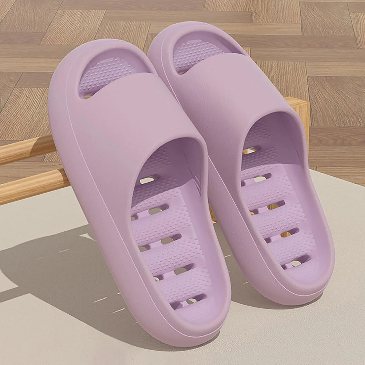 Mens Slippers Womens Slides Bathroom Slippers Men Slides for Women Pool Public Drainage Hole