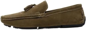 Men's Square Toe Wingtips Loafers - Suede Vegan Leather with Tassel, Comfortable Slip-On Shoes, Flexible Flat Heel for Fashion & Casual Wear