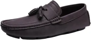 Men's Tassel Loafers - PU Leather Slip-On Shoes with Flat Heel, Lightweight and Comfortable for Casual and Formal Occasions, Ideal for Weddings and Parties