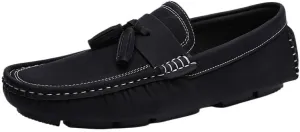 Men's Tassel Loafers - PU Leather Slip-On Shoes with Flat Heel, Lightweight and Comfortable for Casual and Formal Occasions, Ideal for Weddings and Parties