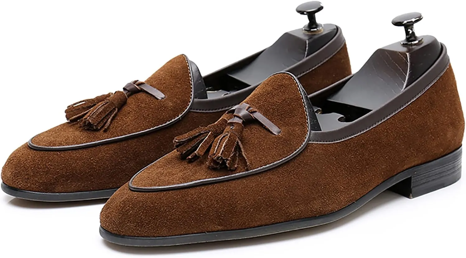 Men's Tassel Slip-on Loafers Casual Leather Shoes for Men Slip On Leather Driving Shoes Comfortable Shoes Business Dress Formal Shoes,Brown,8US/41EU
