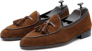 Men's Tassel Slip-on Loafers Casual Leather Shoes for Men Slip On Leather Driving Shoes Comfortable Shoes Business Dress Formal Shoes,Brown,8US/41EU