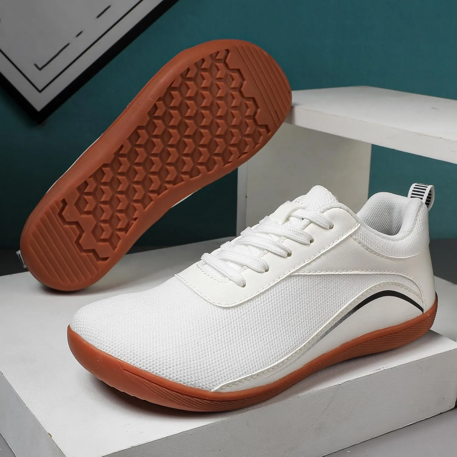 Mens Walking Shoes Wide Toe Workout Shoes Breathable Running Sneakers Lightweight Anti-Slip Training Shoes