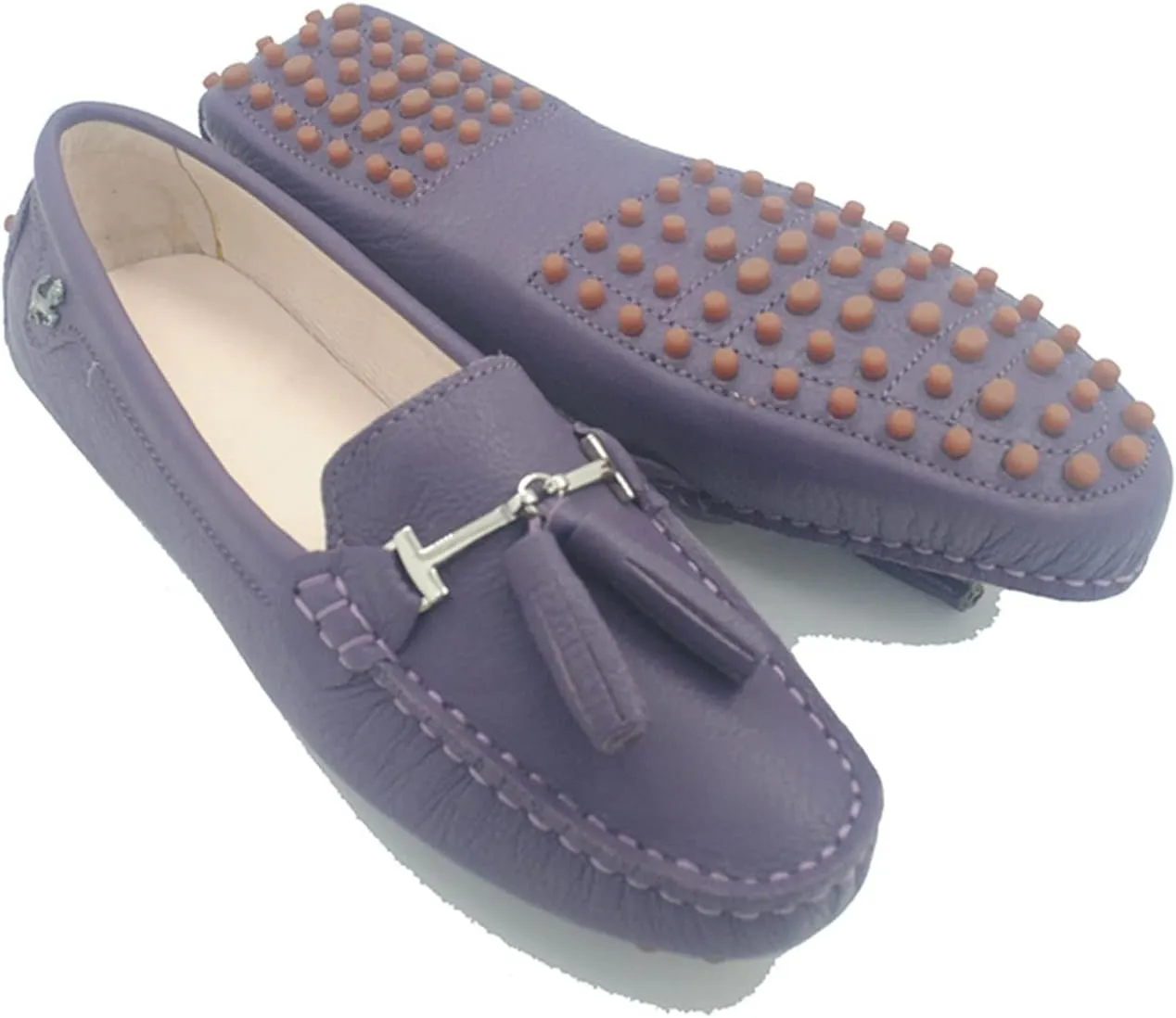 Minishion Womens Leather Loafers Tassel Driving Shoes YB960-20