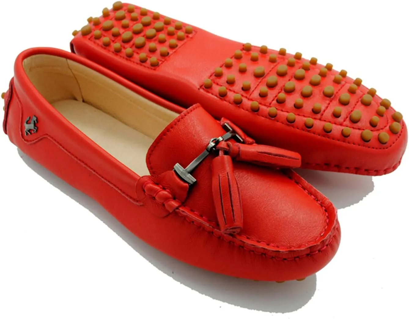 Minishion Womens Leather Loafers Tassel Driving Shoes YB960-20