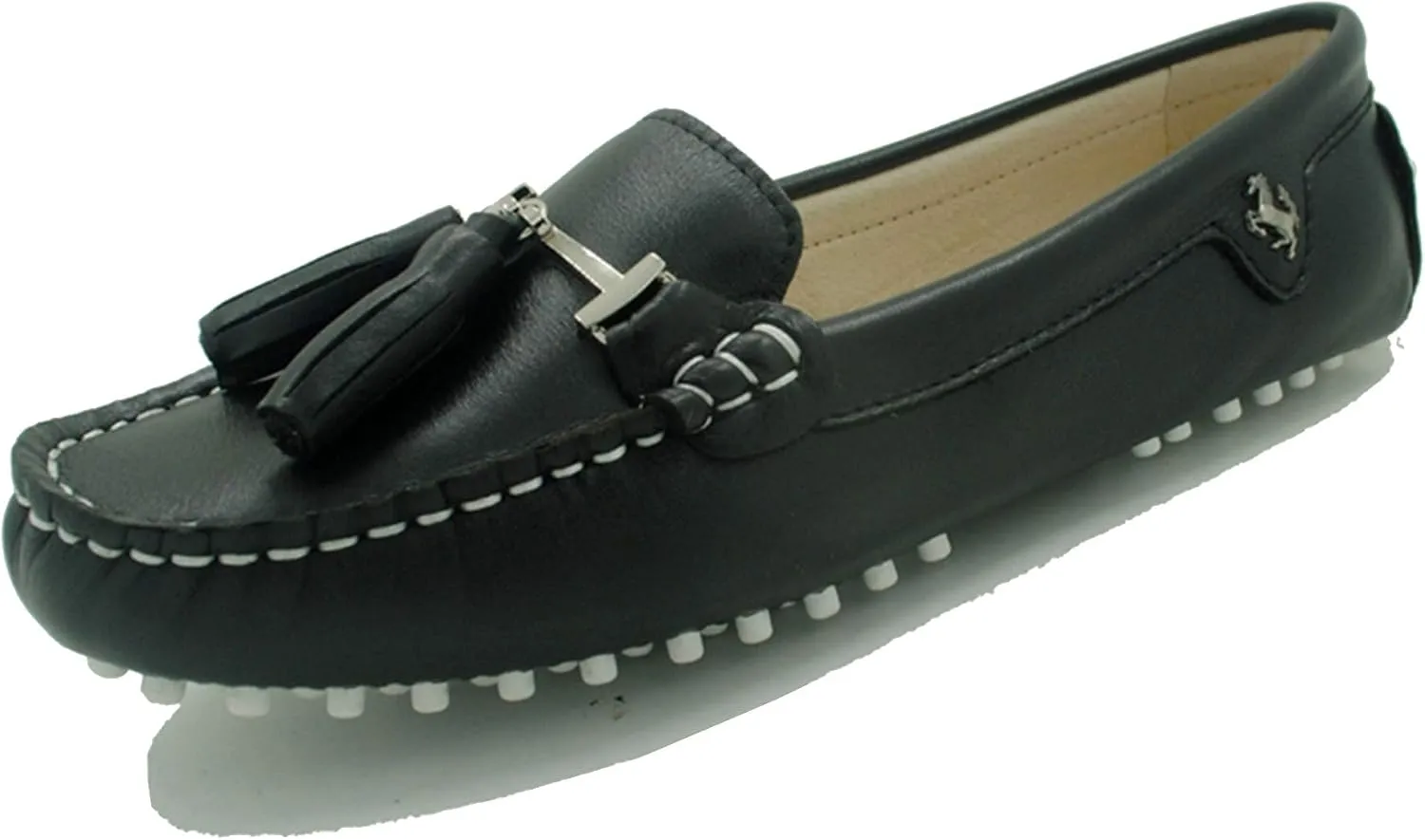 Minishion Womens Leather Loafers Tassel Driving Shoes YB960-20