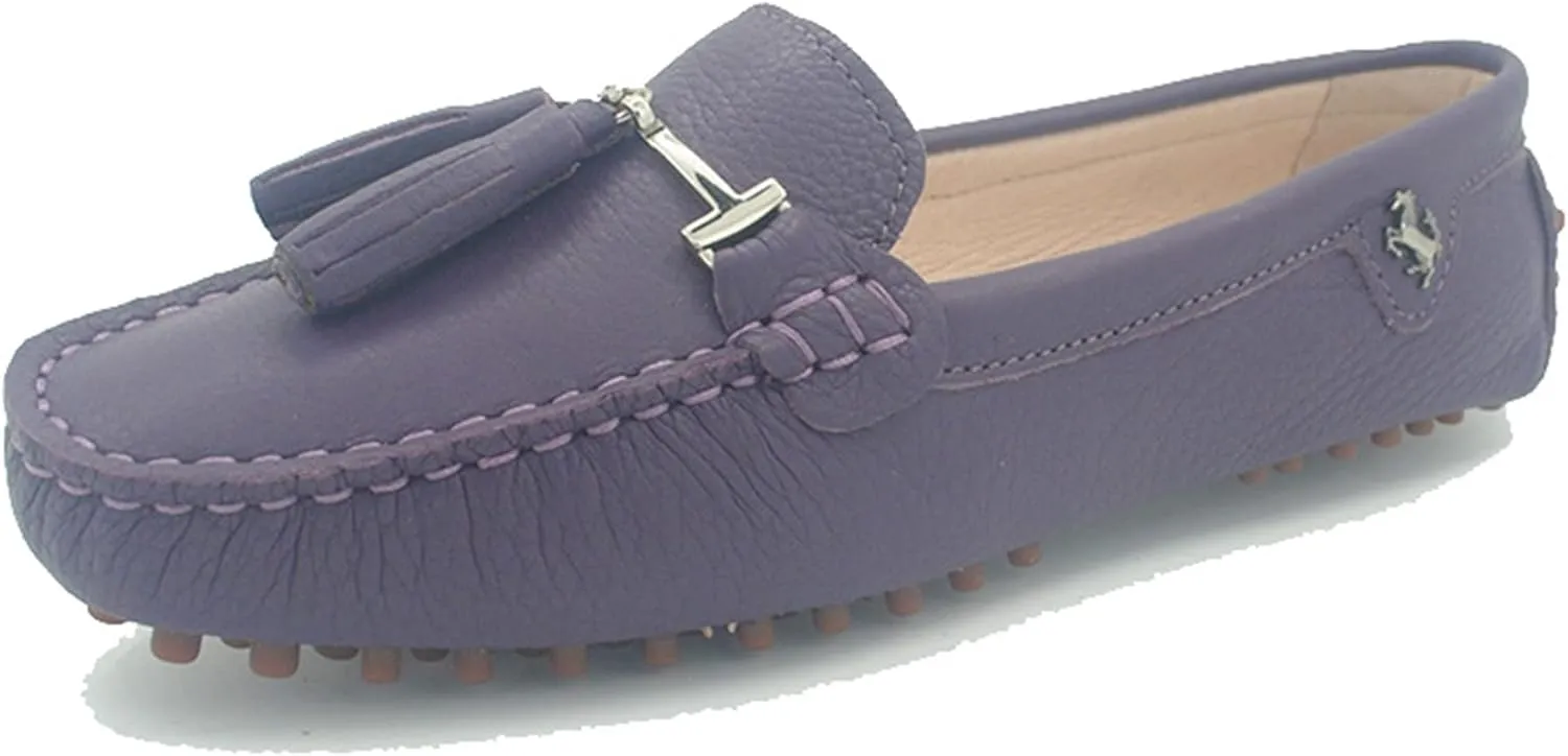 Minishion Womens Leather Loafers Tassel Driving Shoes YB960-20