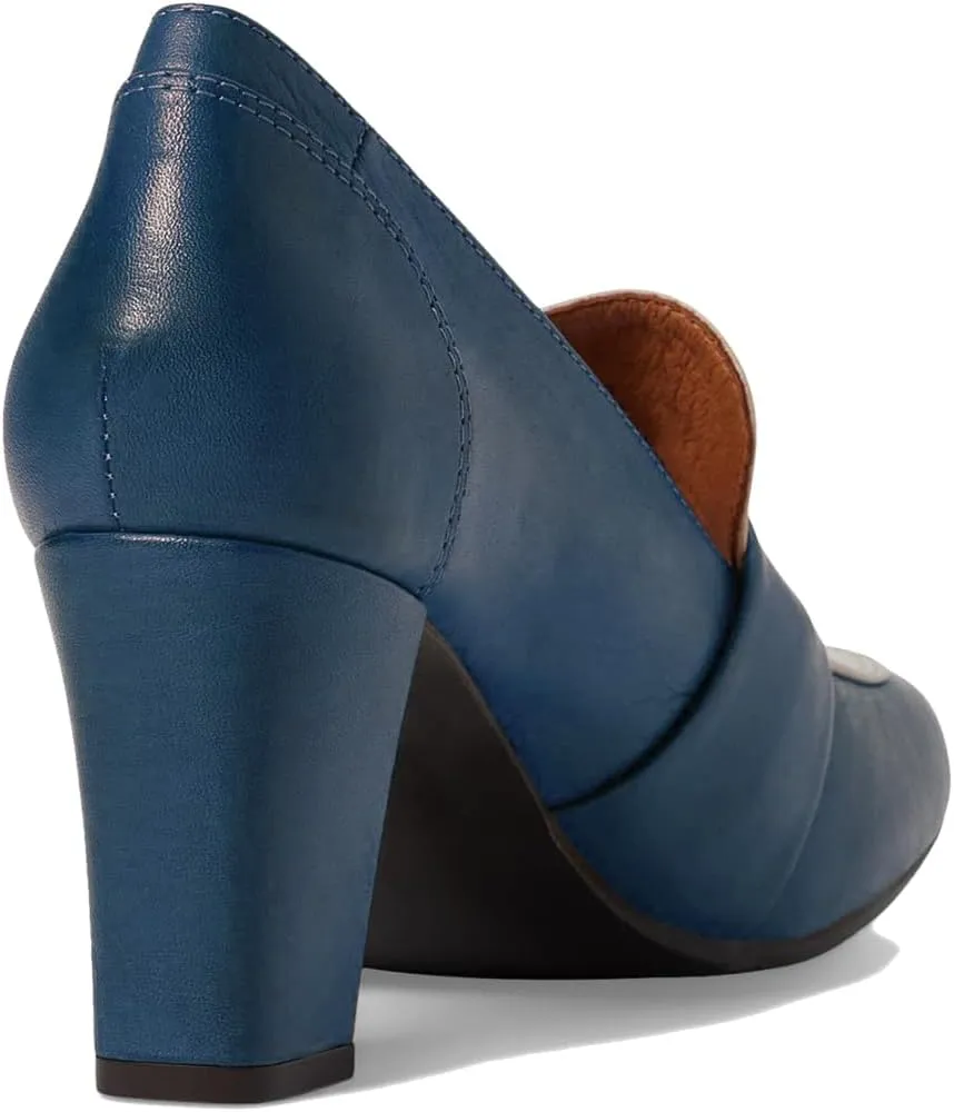 MOOMMO Women Chunky Block High Heel Loafers Pumps Square Closed Toe Two-Toned Penny Loafer Slip On Kitten Heel Oxford Shoes Office Business Professional Work Loafer Classic Elegant Patchwork 4-11 M US
