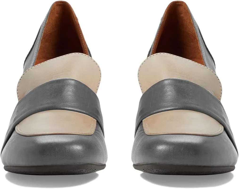 MOOMMO Women Chunky Block High Heel Loafers Pumps Square Closed Toe Two-Toned Penny Loafer Slip On Kitten Heel Oxford Shoes Office Business Professional Work Loafer Classic Elegant Patchwork 4-11 M US