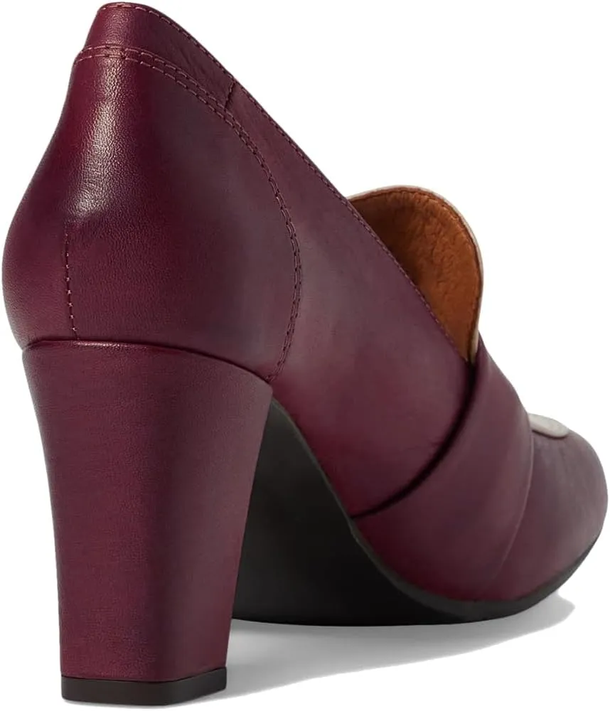 MOOMMO Women Chunky Block High Heel Loafers Pumps Square Closed Toe Two-Toned Penny Loafer Slip On Kitten Heel Oxford Shoes Office Business Professional Work Loafer Classic Elegant Patchwork 4-11 M US