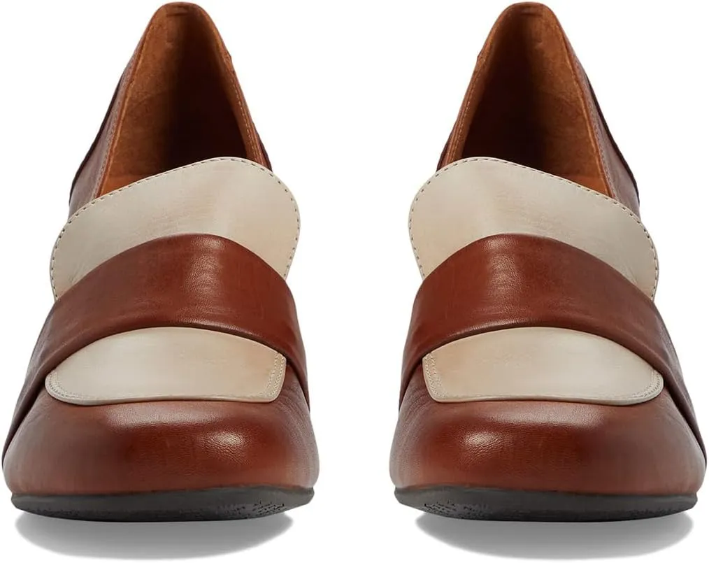 MOOMMO Women Chunky Block High Heel Loafers Pumps Square Closed Toe Two-Toned Penny Loafer Slip On Kitten Heel Oxford Shoes Office Business Professional Work Loafer Classic Elegant Patchwork 4-11 M US