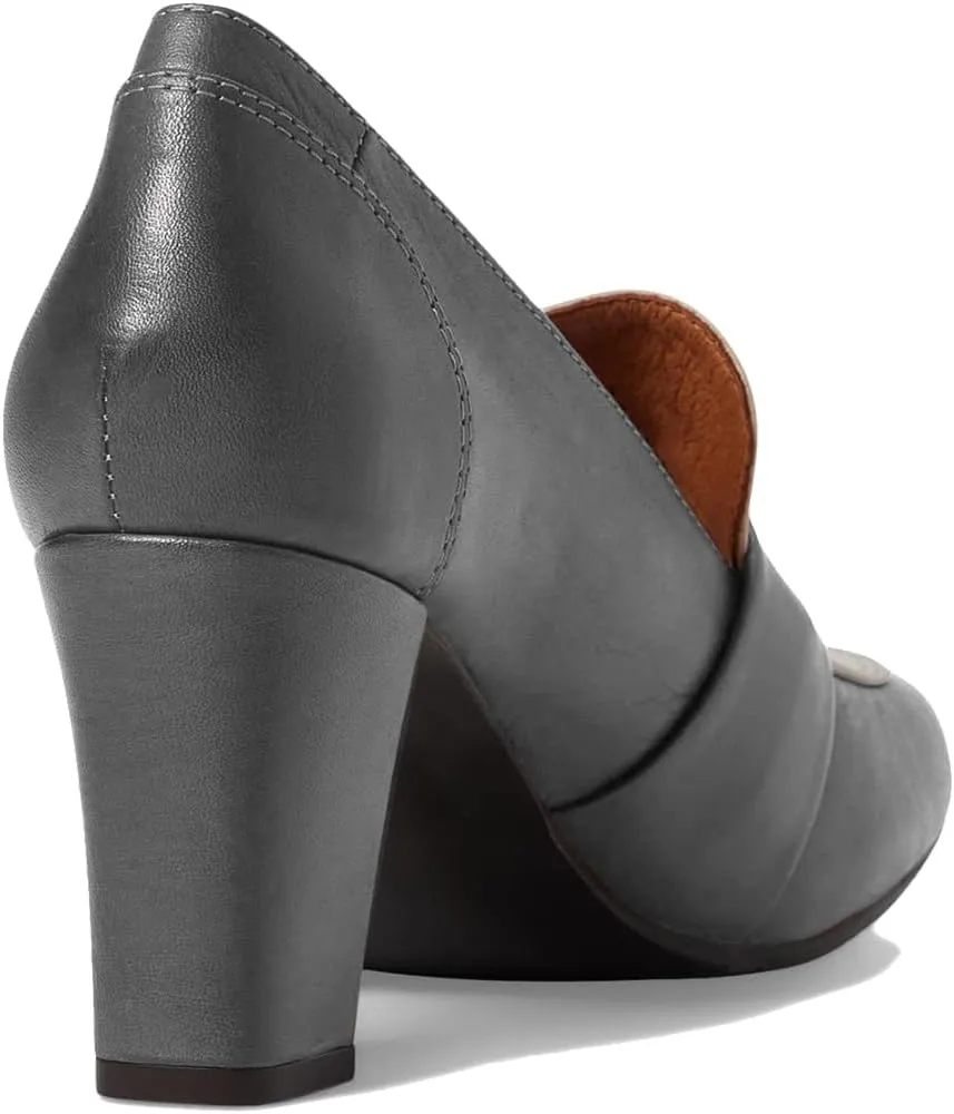 MOOMMO Women Chunky Block High Heel Loafers Pumps Square Closed Toe Two-Toned Penny Loafer Slip On Kitten Heel Oxford Shoes Office Business Professional Work Loafer Classic Elegant Patchwork 4-11 M US