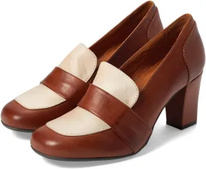 MOOMMO Women Chunky Block High Heel Loafers Pumps Square Closed Toe Two-Toned Penny Loafer Slip On Kitten Heel Oxford Shoes Office Business Professional Work Loafer Classic Elegant Patchwork 4-11 M US