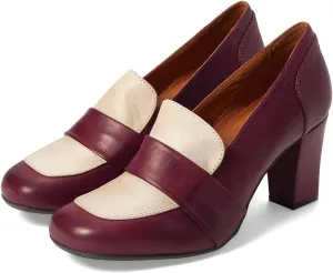 MOOMMO Women Chunky Block High Heel Loafers Pumps Square Closed Toe Two-Toned Penny Loafer Slip On Kitten Heel Oxford Shoes Office Business Professional Work Loafer Classic Elegant Patchwork 4-11 M US