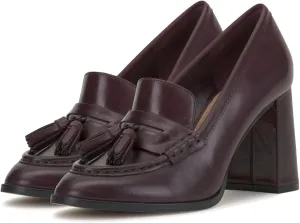 MOOMMO Women Chunky Block High Heel Tassel Loafers Pumps Round Closed Toe Slip On Dress Loafers Shoes Fringe 3 Inch Heels Office Shoes Matte Leather for Ladies Formal Work Wedding Party 4-11 M US