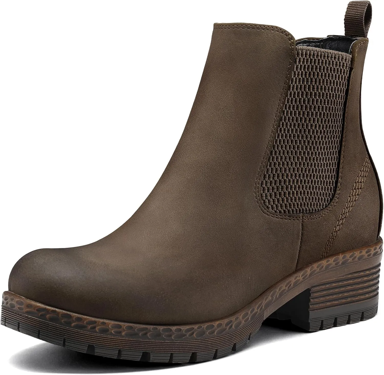 mysoft Women's Chelsea Ankle Boots Side Zipper Chunky Block Low Heel Booties Lug Sole Short Boots