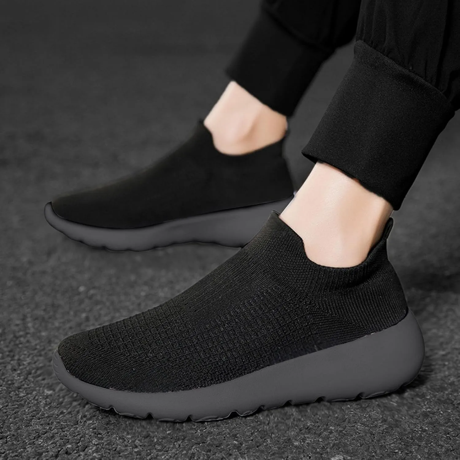 Non Slip Work Sport Shoes for Men Arch Support Plantar Fasciitis Shoes Elastic Cushion Sneakers for Men