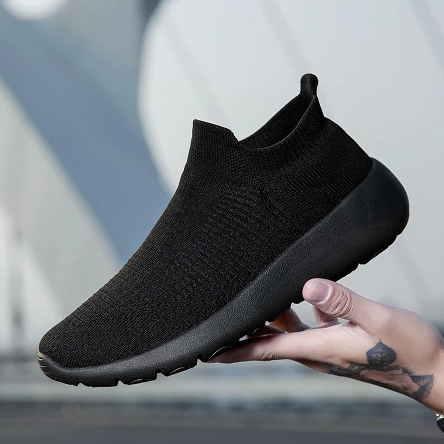 Non Slip Work Sport Shoes for Men Arch Support Plantar Fasciitis Shoes Elastic Cushion Sneakers for Men