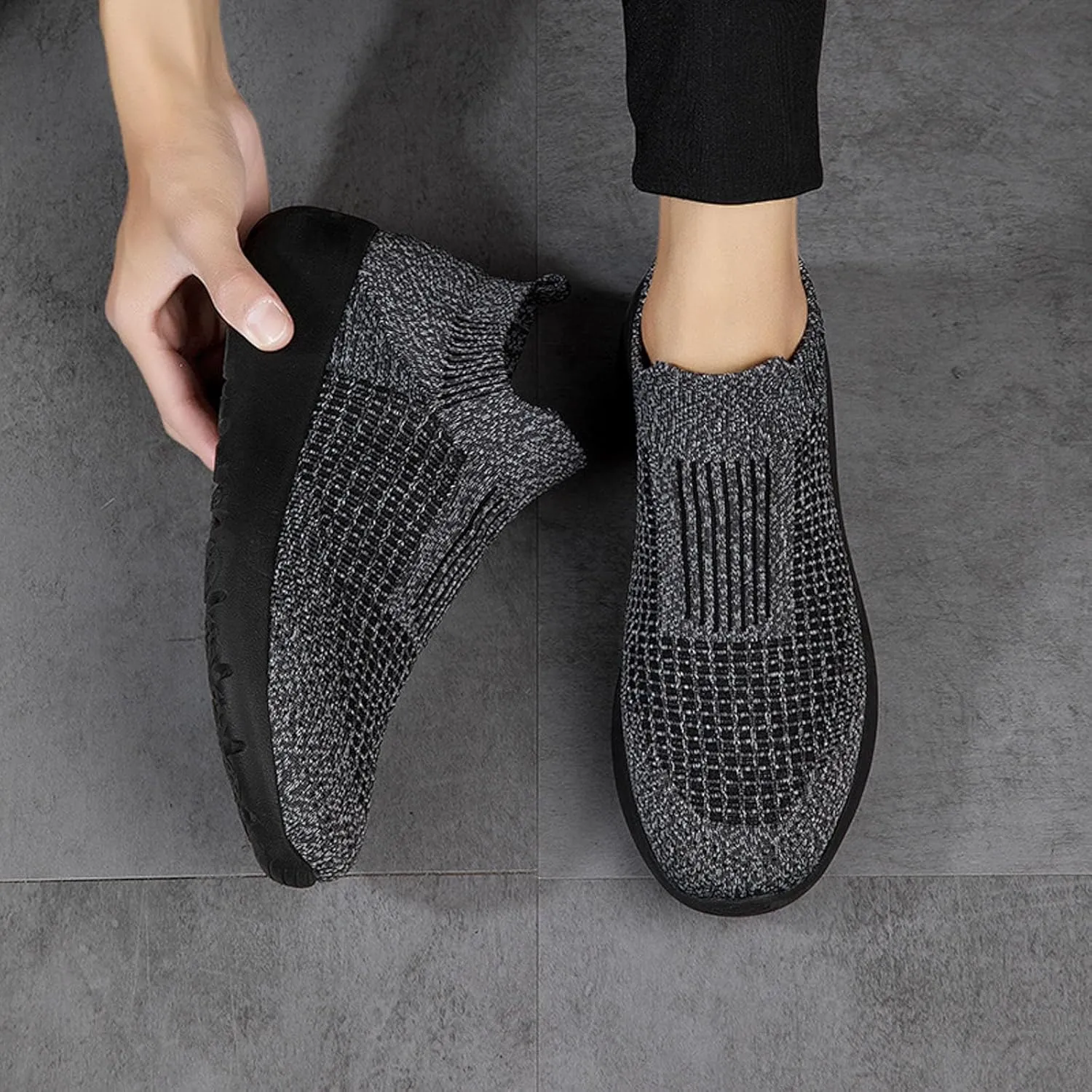 Non Slip Work Sport Shoes for Men Arch Support Plantar Fasciitis Shoes Elastic Cushion Sneakers for Men