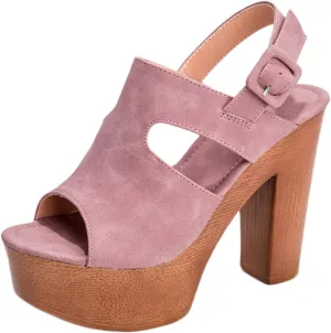 oiangi Womens Platform Chunky Heel Sandals Summer Casual Fish Mouth Open Toe Buckle Slingback Thick Heel Shoes Solid Comfortable Heeled Sandalias