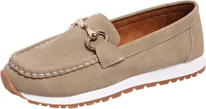 Orthopedic Platform Loafers Women with Chain, Round Retro Toe Comfortable Slip On Work Loafers