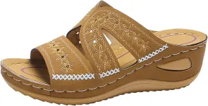 Orthopedic Sandals for Women Dressy Summer Comfortable Walking Sandals with Arch Support Platform Sandals Wedge Slides Shoes