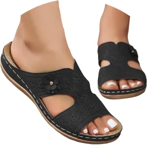 Orthopedic Sandals for Women: Slip On Dressy Summer Comfortable Wedge Sandals Lightweight Walking Sandals with Arch Support