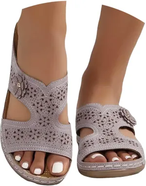 Orthopedic Sandals for Women: Slip On Dressy Summer Comfortable Wedge Sandals Lightweight Walking Sandals with Arch Support