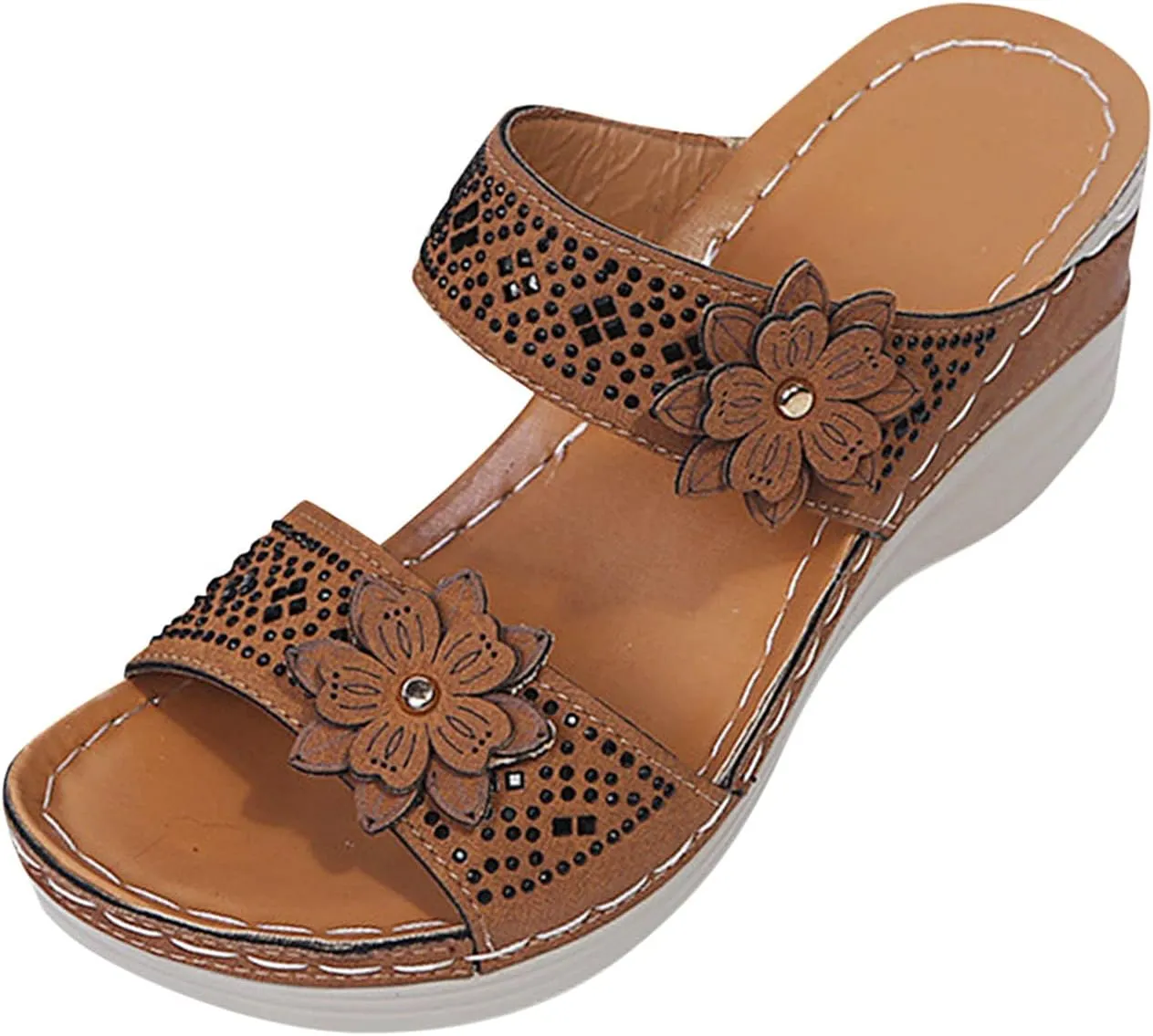 Orthopedic Sandals for Women Wide Width Arch Support Flip Flops Shower Wide Wedge Sandal Dressy Summer Arch Support Shoes Women Wedge Shoes Orthopedic Comfortable Orthopedic Shoe for Woman