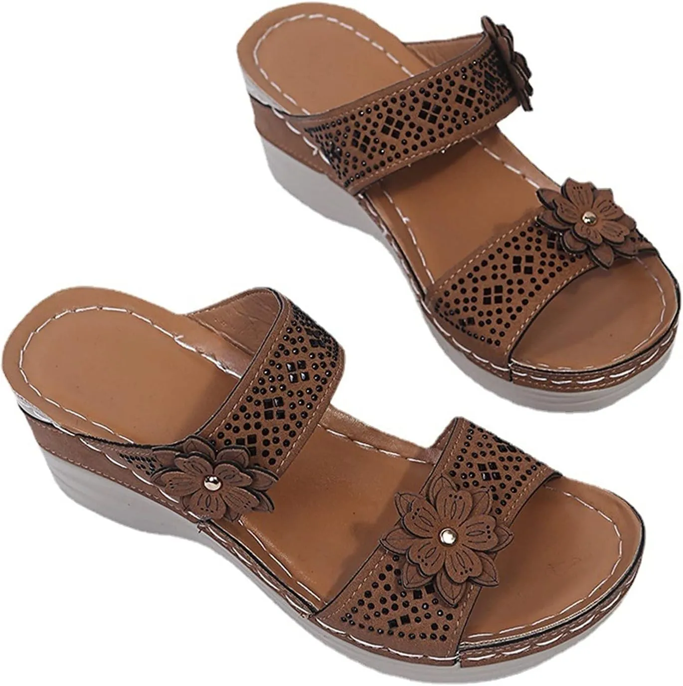 Orthopedic Sandals for Women Wide Width Arch Support Flip Flops Shower Wide Wedge Sandal Dressy Summer Arch Support Shoes Women Wedge Shoes Orthopedic Comfortable Orthopedic Shoe for Woman