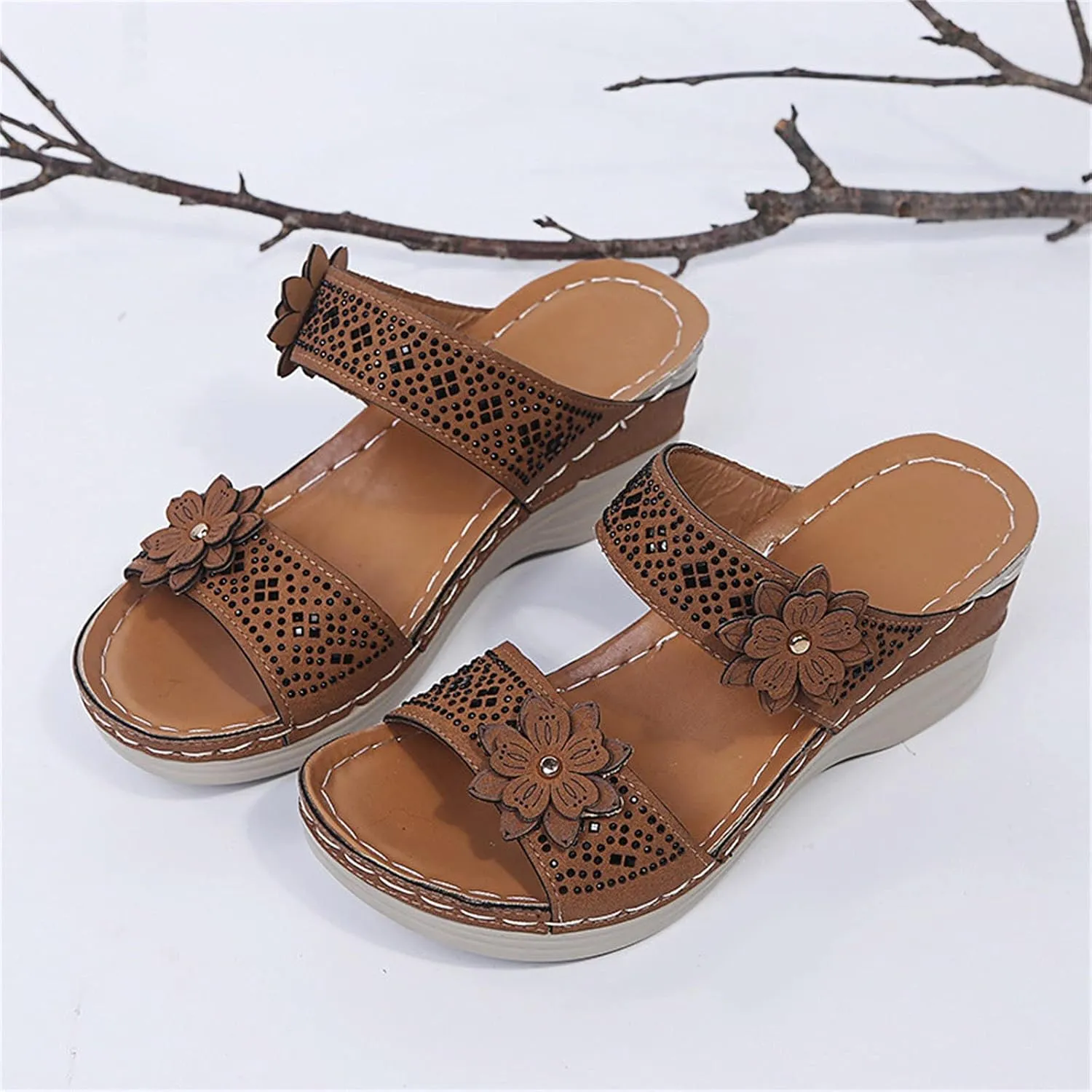 Orthopedic Sandals for Women Wide Width Arch Support Flip Flops Shower Wide Wedge Sandal Dressy Summer Arch Support Shoes Women Wedge Shoes Orthopedic Comfortable Orthopedic Shoe for Woman